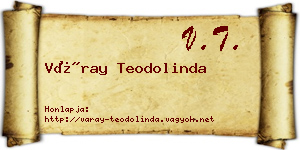 Váray Teodolinda névjegykártya